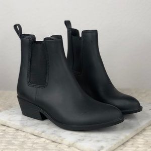 Jeffrey Campbell Black Rubber Chelsea Rain Boots